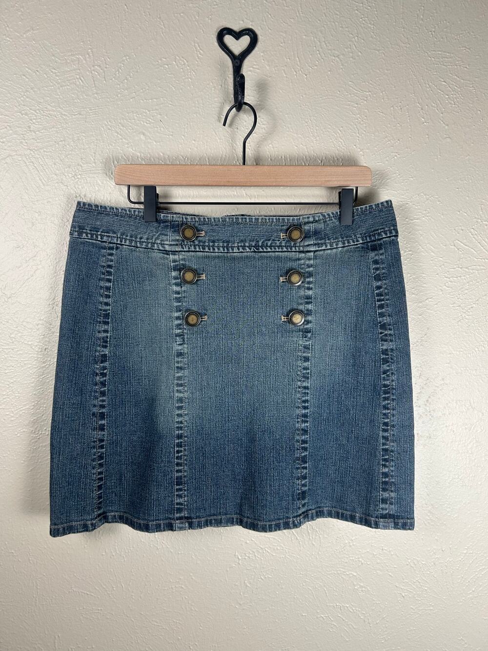 Vintage 90’s Denim Mini Skirt Size 12 Jones Wear Jeans Micro Y2K Preppy Cute